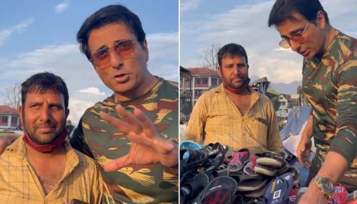 Sonu Sood impressed by chappal vendor in Srinagar, asks for &#039;theek theek rate&#039; in hilarious video - Watch