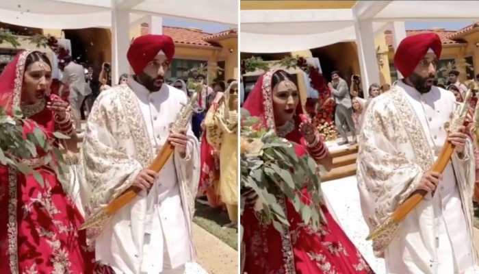 Viral Video: Bride and Groom left in shock after this happens during their wedding- Watch