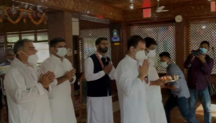 Rahul Gandhi arrives in Jammu and Kashmir, offers prayers at Kheer Bhawani Durga temple in Ganderbal