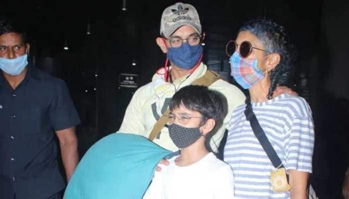 Aamir Khan returns to Mumbai with ex-wife Kiran Rao and son Azad post Laal Singh Chaddha’s shoot!
