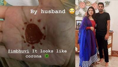 Bhuvneshwar Kumar gets trolled by wife for ‘corona’ mehndi design – Check out