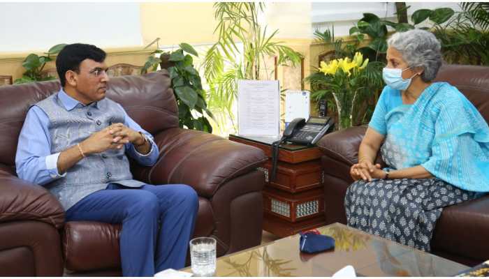 Health Minister Mansukh Mandaviya meets WHO chief scientist Soumya Swaminathan for Covaxin approval 