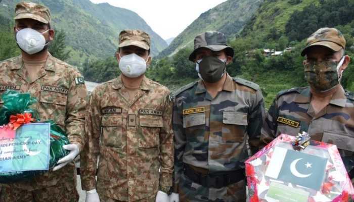 A gesture of friendship on Pak Independence Day: Indian, Pakistani troops exchange sweets along LoC