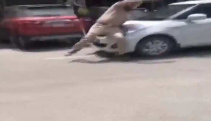 OMG! Car evading security check drags a cop in Patiala, WATCH viral video