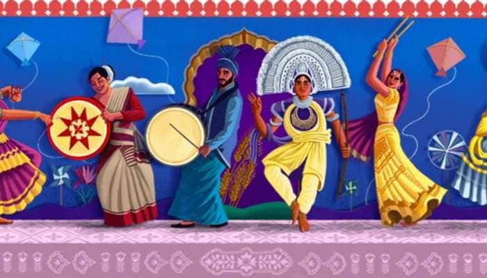 India@75: Google doodle captures spectrum of India&#039;s diversity, its dance forms