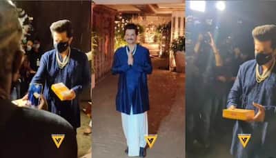 Anil Kapoor distributes sweets to paparazzi after daughter Rhea Kapoor’s marriage with Karan Boolani 