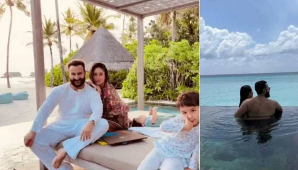 1260px x 720px - Saif Ali Khan turns 51: Kareena Kapoor shares adorable family picture with  Taimur, little Jeh from Maldives! | People News | Zee News