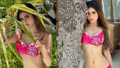 Mouni Roy's warm summer day in pop pink printed bikini is raising the heat - In Pics
