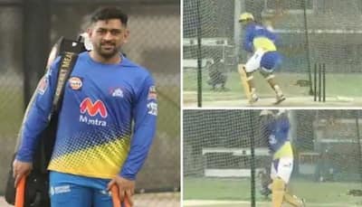 IPL 2021: CSK skipper MS Dhoni fires warning to opponents with fearless batting in nets in UAE - WATCH
