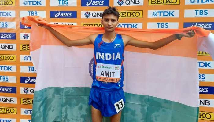 World Athletics U20 Championship: India's Amit Khatri wins historic silver in 10,000m race walk, misses out on gold due to water break
