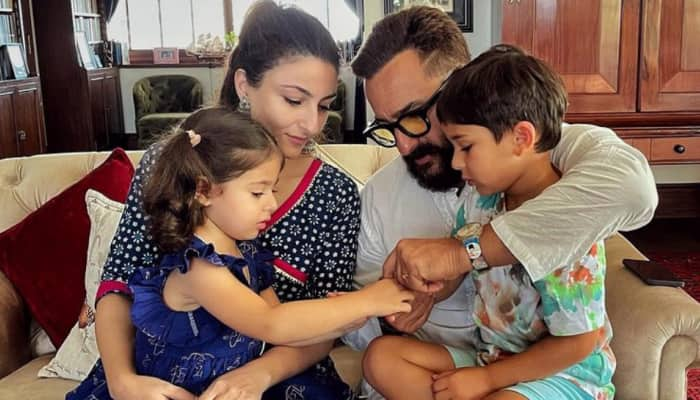 Saif Ali Khan, Soha Ali Khan have post Raksha Bandhan celebration with Taimur Ali Khan and Innaya Kemmu