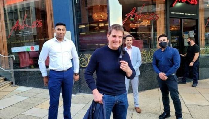 Tom Cruise tucks away 2 Chicken Tikka Masalas at Asha Bhosle&#039;s restaurant in Birmingham