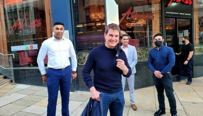 Tom Cruise tucks away 2 Chicken Tikka Masalas at Asha Bhosle's restaurant in Birmingham