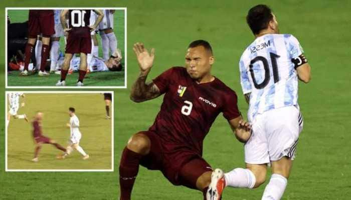 Argentina skipper Lionel Messi survives CAREER-ENDING tackle by Venezuelan player during FIFA World Cup Qualifier - WATCH