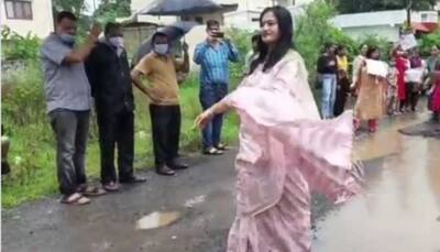 Unique protest! Catwalk by Bhopal women on potholed roads to draw govt's attention