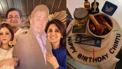 Neetu Kapoor celebrates Rishi Kapoor’s birthday with his life-size cutout and a mutton cake - In pics