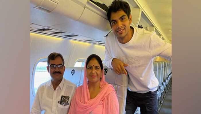 Neeraj Chopra fulfills his ‘small dream’ as he takes his parents on their first flight – see pics