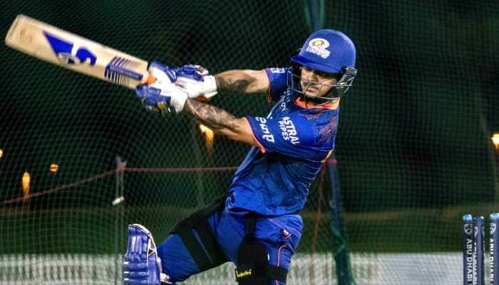 Mumbai Indian wicketkeeper batsman Ishan Kishan bats in the nets in Dubai ahead of IPL 2021 resumption on Sunday (September 19). (Photo: Mumbai Indians)