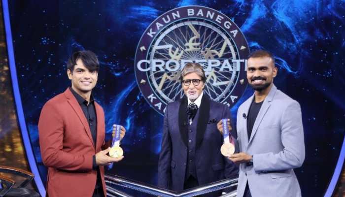 Neeraj Chopra tells Amitabh Bachchan, ‘Ye tere baap ka ghar koni’ on KBC 13 with PR Sreejesh