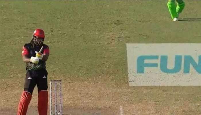 CPL 2021: Bowler breaks Chris Gayle's bat with '155 kmph' rocket delivery - Watch video