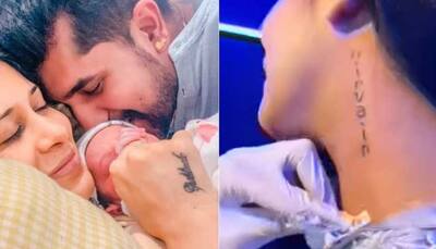 TV couple Kishwer Merchantt-Suyyash Rai get son's name tattooed on their neck! - Watch