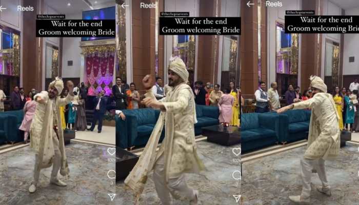 Excited dulha grooves to bhangra beats to welcome his bride, video wins hearts online - Watch