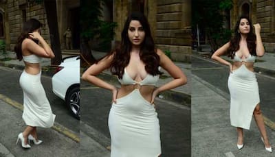 Nora Fatehi's 'Haye Garmi' avatar in low-cut neckline dress on Mumbai streets goes viral- Watch