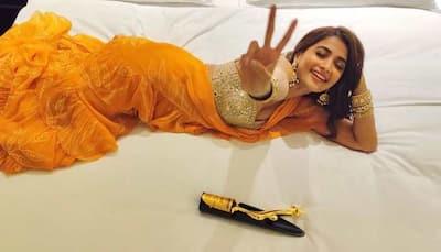 Pooja Hegde shines bright in a mustard frill saree, bags award - See pics
