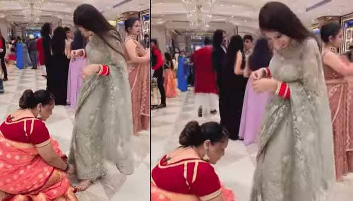 Viral video: Newlywed bride&#039;s saree gives her trouble and THIS is what her mother-in-law did next - Watch