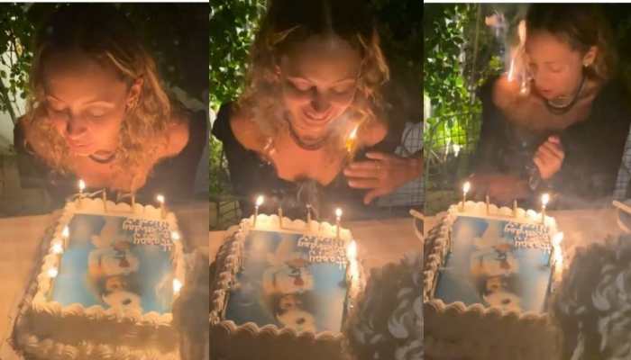 Nicole Richie&#039;s hair catches fire as she blows out birthday candles - Watch!