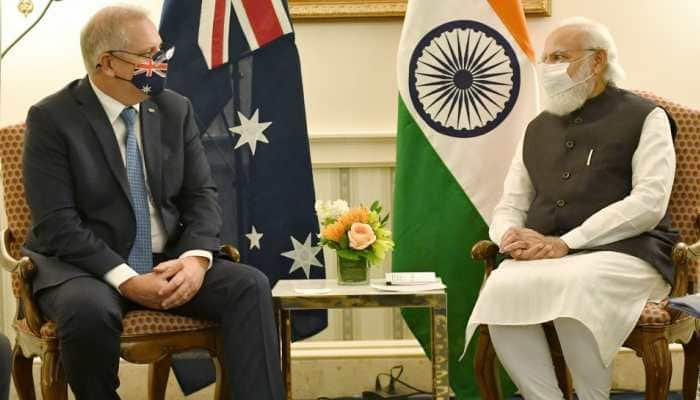 PM Narendra Modi meets his &#039;good friend&#039; Australian PM Scott Morrison, discusses issues of bilateral, regional and global importance