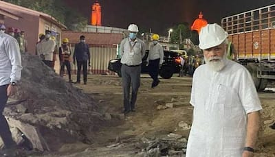 PM Modi visits new parliament building construction site at night, inspects work