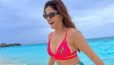 Rubina Dilaik struts in a neon bikini, dips into beach waters at Maldives - In Pics