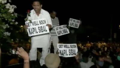 Sonia Gandhi made you minister: Congress workers protesting outside Kapil Sibal’s house