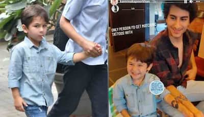 Taimur gets matching tattoo with Ibrahim Ali Khan at Inaaya's birthday bash, Kareena shares pic