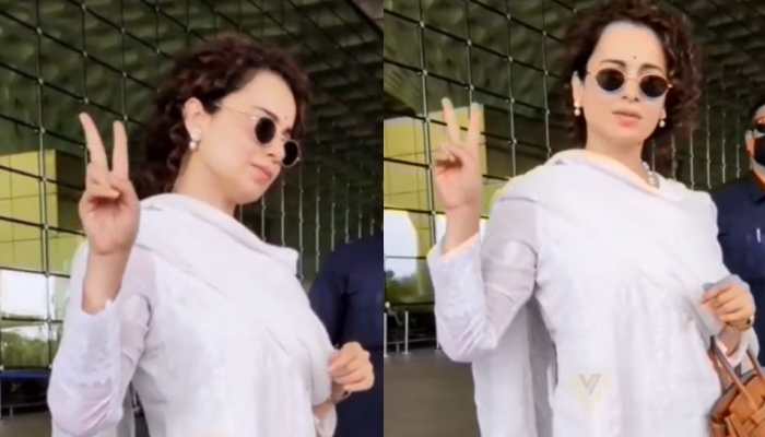 Kangana Ranaut arrives at airport without mask, netizens comment &#039;Board says no mask no entry&#039;