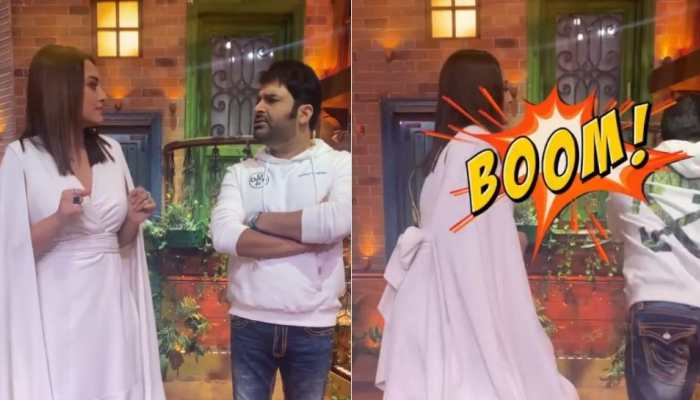 Sonakshi Sinha jokingly punches Kapil Sharma after he teases her about her father Shatrughan Sinha! - Watch