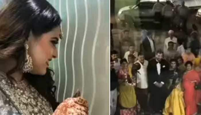 Wedding News: Cute bride eagerly waits for groom, does THIS when she sees him - watch