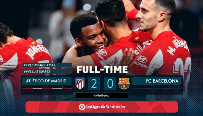 La Liga 2021-22: Luis Suarez helps Atletico Madrid beat Barcelona 2-0 to put Ronald Koeman on edge