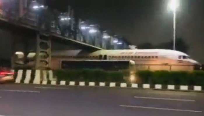 Air India plane gets stuck under foot over bridge near airport - WATCH Air India plane gets stuck under foot over bridge near airport - WATCH