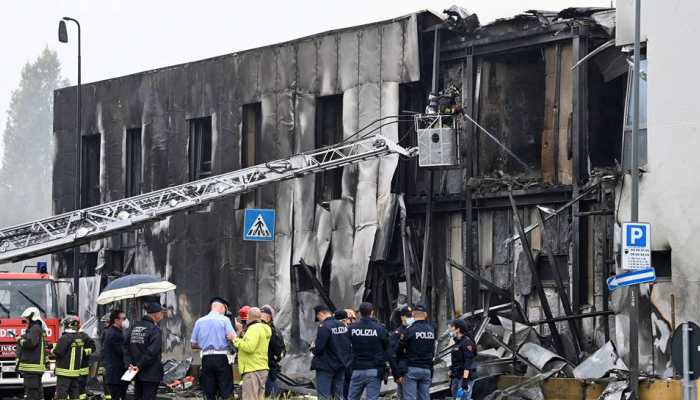 Small plane crashes into building in Italy, 8 reported dead