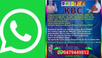 Beware! THIS KBC lottery promising Rs 25 lakh on WhatsApp is fake
