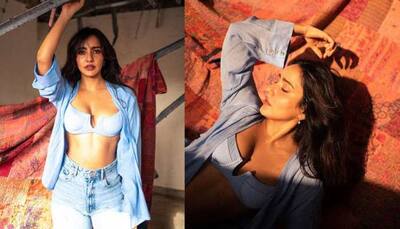 Neha Sharma's bold photoshoot in a blue bikini top and denims is too HOT to handle!