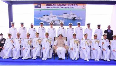 Defence Minister Rajnath Singh hails Coast Guard for maintaining maritime peace, saving lives