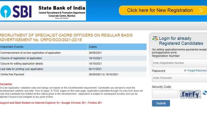 SBI SO Recruitment 2021: Hurry up! Apply for over 600 posts to Specialist Cadre Officers, last date October 18