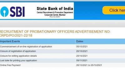 SBI PO Recruitment 2021: Registration for Probationary Officer posts open at sbi.co.in, here’s direct link to apply 
