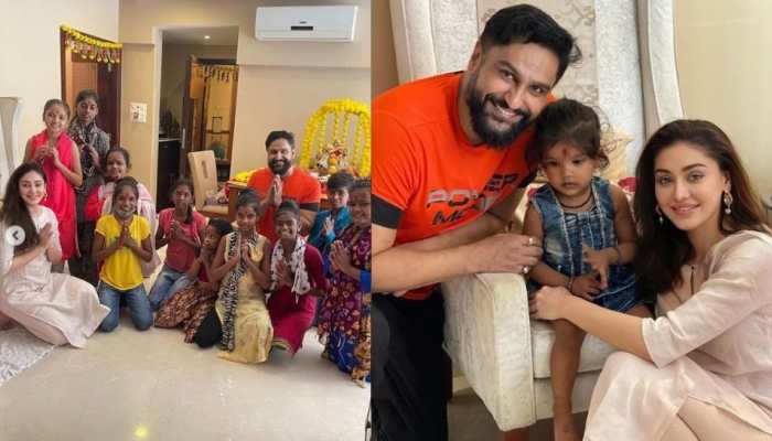 Shefali Jariwala, Parag Tyagi worship unprivileged girls on Ashtami 