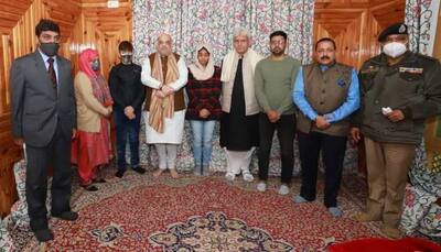 J-K: Home Minister Amit Shah meets family members of slain Inspector Parvaiz Ahmad