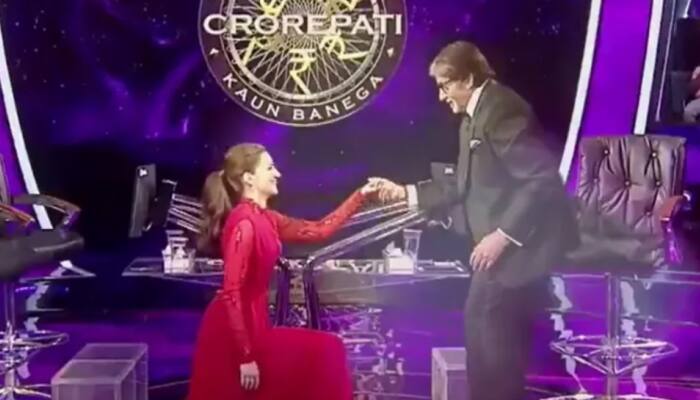 Kaun Banega Crorepati 13: Kriti Sanon goes down on one knee for Amitabh Bachchan