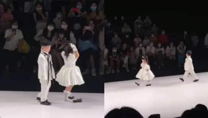 Awwwdorable! Little girl adjusts her crown on ramp after minor glitch, completes her walk in attitude- Watch viral video